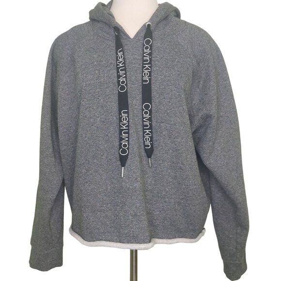Calvin Klein Tops - Calvin Klein Women's Gray Cut Off Hoodie Sweatshirt Size XXL Cozy